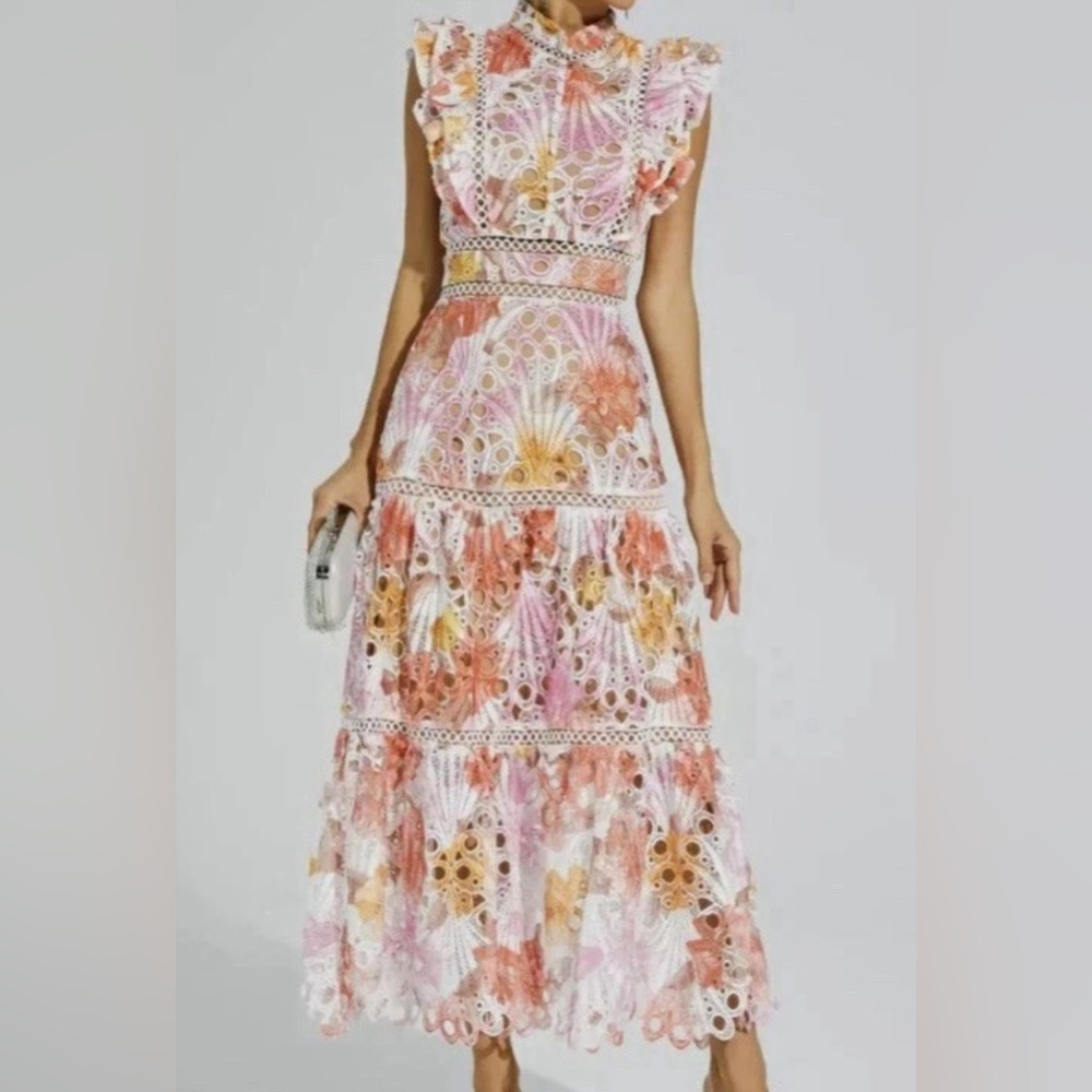 DALIA MACPHEE M Tiered Ruffled Maxi Sundress